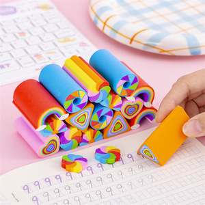 Borradores para Niños, Corazón Arcoíris <span class=keywords><strong>3D</strong></span>, 6 Piezas/Juego, Caja de Regalo de Papelería, Juego de Borradores Kawaii para Niños al por Mayor - Product Image 5