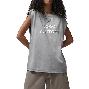 YITE Custom Logo Cotton \<strong\>Men's\</strong\> Plus Size \<strong\>Running\</strong\> Gym Acid Wash Tank Top High Quality \<strong\>Men\</strong\> Oversized Blank Sleeveless T \<strong\>Shirt\</strong\> - Product Image 4