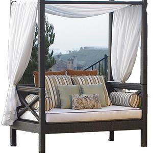 <strong>Outdoor</strong> Patio Wicker Rattan Bali Sunbed <strong>Daybed</strong> Furniture Lounger Sofa <strong>with</strong> <strong>Canopy</strong> and Pillows - Product Image 1