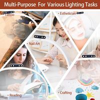 Lampe demi-lune pour bureau à ongles, lampe de table en arc pliable de 29 "avec support pour téléphone et salon