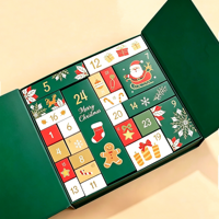 Boîte cadeau de Noël avec compte à rebours de 24 jours, boîte cadeau surprise de cosmétiques de beauté, boîte de calendrier de l'avent en carton pour Noël