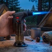 Briquet torche multifonctionnel rechargeable à flamme unique, abordable, coupe-vent, pour cigares, camping en plein air, barbecue