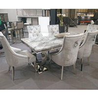 Table à manger rectangulaire européenne, mobilier de restaurant, plateau en marbre, style vintage, café, bistrot, pizzeria, bureau de restauration