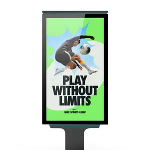팬리스 디자인 디지털 광고 화면 디스플레이 플로어 스탠드 키오스크 수직 광고 플레이어 3D LCD 빌보드 TV 4K 야외 화면