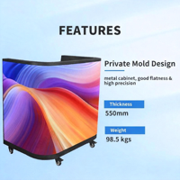 Muen P2.5 Écran LED portable pour DJ, stand de danse, table d'exposition, mur vidéo numérique mobile personnalisé, façade incurvée, 4K HDR10