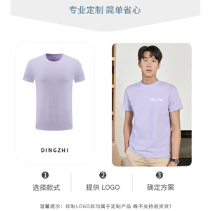 Sorona Round Neck Short Sleeve T-Shirt 50s Double Sided Cotton Custom Logo Unisex Workwear - Product Image 2