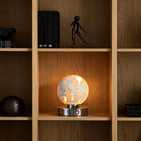 Lampe de table en travertin rechargeable à commande tactile simple pour chambre d'hôtel, lampe de lecture latérale, lampe de table Lava sans fil 2200K