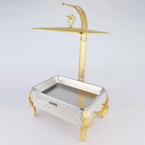 Calentador de Buffet de Lujo con Baño de Oro, Contenedor para Calentar Alimentos, Olla Caliente, Olla para Alcohol, Calentador de Buffet de 5L, Acero Inoxidable, Hierro, 6 - Product Image 3
