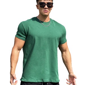 T-shirt de sport pour homme de haute qualité 6648-P, séchage rapide, 100% coton, surdimensionné, uni, anti-rétrécissement, manches courtes, col rond, logo sur le devant - Product Image 4