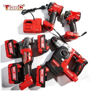 ชุดเครื่องมือไฟฟ้า ชุดเครื่องมือไฟฟ้าสี่ชิ้น ชุดแบตเตอรี่ลิเธียม ไขควงไฟฟ้า สินค้าใหม่ของเครื่องมือไฟฟ้า สีแดง - Product Image 3