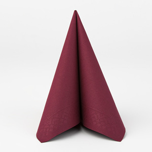 ผ้าเช็ดปาก Uni Bordeaux 40x40ซม. 1/4-พับทำจากเนื้อเยื่อ-ดีลักซ์ - Product Image 1