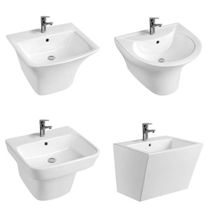 Lavabo suspendido de cerámica de 38 cm, diseño moderno para baño doméstico. - Product Image 2