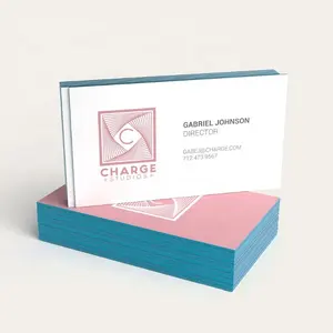 Cartões de papel da borda pintada personalizada 20pt impressão colorida