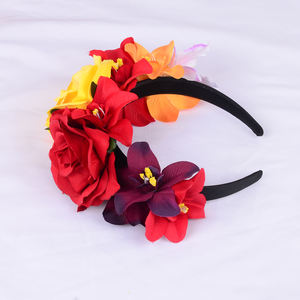 Diadema Grande de Rosas Artificiales Estilo Mexicano para Mujeres y Niñas - Accesorios para Fiestas y Fotos - Product Image 4