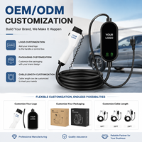 Cargador Portátil para Vehículos Eléctricos de 7KW 32A, Tipo 2, Nivel 2, Corriente Ajustable, Pantalla LCD, Cargador Rápido Móvil para Automóviles