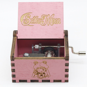 Mini-boîte à <span class=keywords><strong>musique</strong></span> créative sculptée et gravée en bois à manivelle pour cadeau/ - Product Image 2