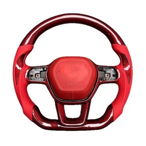 Volante in Fibra di Carbonio e Pelle Personalizzato per Civic 11a Generazione, Stile Sportivo Classico, Parti per Modifica e Aggiornamento <span class=keywords><strong>Auto</strong></span> - Product Image 1