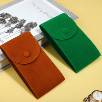 Kantong Jam Tangan Mekanik Murah Mewah Bahan Suede Hijau untuk Hadiah Mekanik