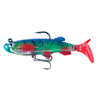 Lot de 5 leurres souples en gros/boîte, 8 cm et 10 cm, kit de leurres souples à tête plombée et queue de pagaie pour la pêche au brochet et au perch