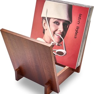 Wooden CD/magazine bookshelf, vinyl <b>record</b> <b>stand</b>, wooden CD rack, desktop bookend, office organization and storage rack - Product Image 3