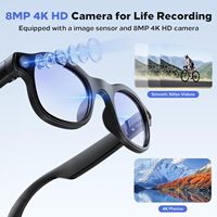 Lunettes intelligentes avec caméra IA, enregistrement 4K HD 8MP, traduction en temps réel, reconnaissance IA, lunettes intelligentes pour l'extérieur