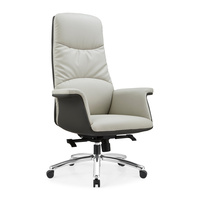 Fauteuil de bureau moderne en cuir à dossier haut, siège moelleux, pivotant, avec roulettes, pour le bureau à domicile