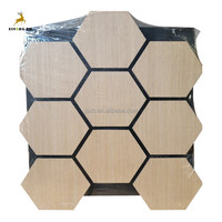 Panneau acoustique mural et de plafond en bois plaqué, insonorisant, en feutre hexagonal, fibre de bois MDF, fibre de polyester, prix usine pour hôtels