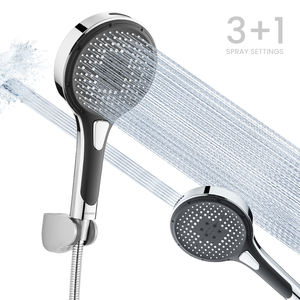 Pommeau <span class=keywords><strong>de</strong></span> <span class=keywords><strong>douche</strong></span> 3+1 jets haute pression, douchette à main effet pluie, grande <span class=keywords><strong>plaque</strong></span>, douchette à main - Product Image 1
