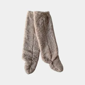 Women's Plush Home Textile Warm and Stretchy Leg Guards for Comfort at Home