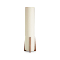Lampe sur pied ODESAN, éclairage au sol de style japonais, salon, salle à manger, chambre à coucher, balcon, base en bois, lampe sur pied en tissu