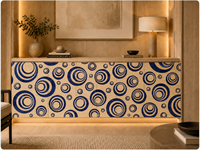 Panneau en placage de bois KISSWOOD, design artisanal et moderne, motif géométrique, pour chambre à coucher, bureau à domicile, salon