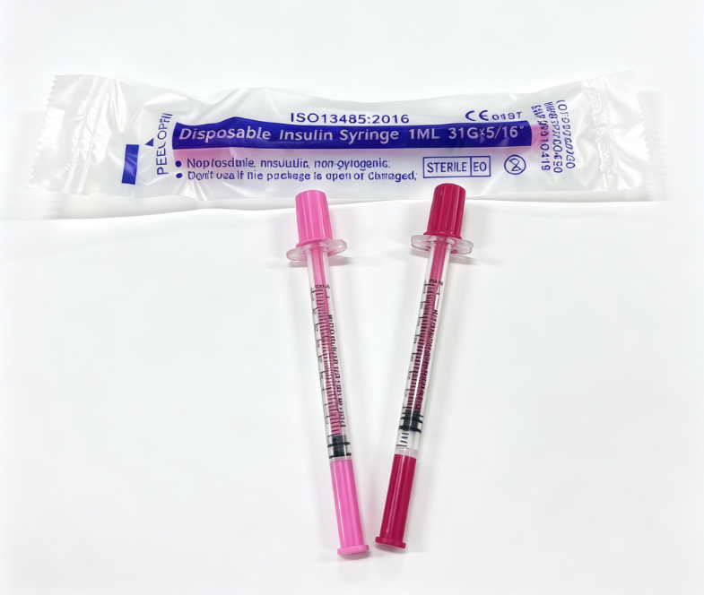 pink Disposable Syringe with Needle 31g 8mm Colorful Syringes for ...