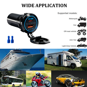 Cargador PD de 100W Tipo-C para Auto de 12-24V con QC3.0 y Puerto AUX, Puertos Duales para Teléfonos Móviles y Computadoras - Product Image 6