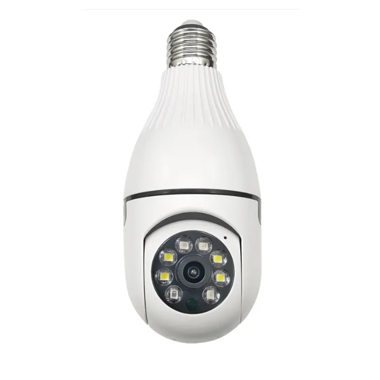 Hot Double Lights Colorful Night Vision Auto tracking indoor pan tilt wireless E27 cctv wifii ptz 1080P Light Bulb Camera iCsee