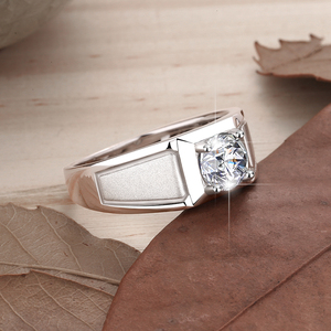 Nhẫn kim cương nam bằng bạc sterling 925, đá moissanite, bán buôn từ xưởng Husky - Product Image 4