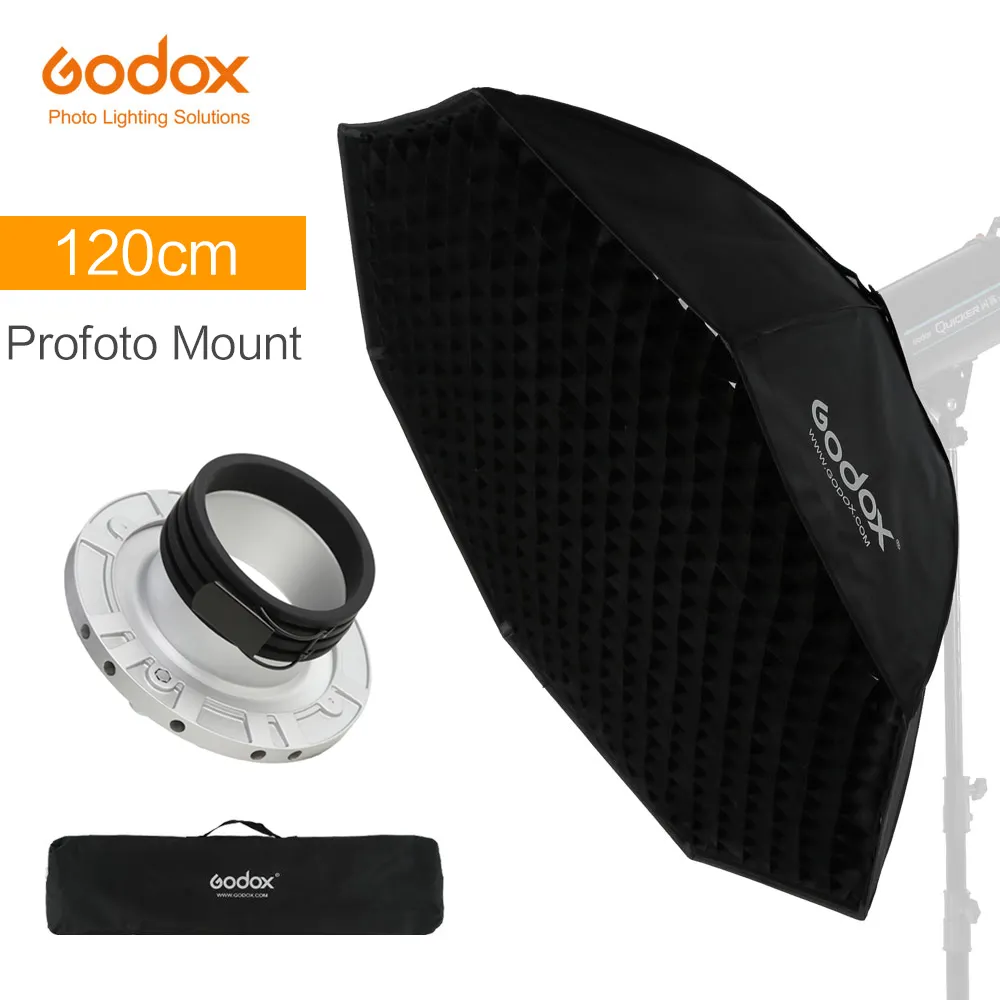 Godox 120cm 47" Studio Flash Light Reflector Octagon Honeycomb Grid Soft box with Profoto Mount for Studio Strobe