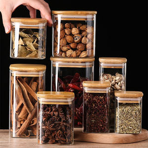 حاويات تخزين توابل زجاجية من البورسليكات ذات جودة عالية للمنزل والمطبخ برطمان مع مكان لتخزين القهوة والشاي والطعام - Product Image 6