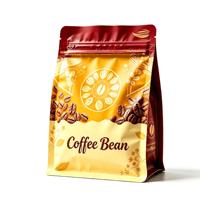 Sacs à fond plat personnalisés YSH pour l'emballage des grains de café, film laminé brillant, pochette en plastique flexible pour les fournisseurs d'aliments pour animaux de compagnie