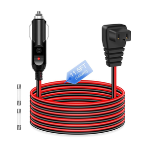 3.5m 14AWG <span class=keywords><strong>cordon</strong></span> d'alimentation de réfrigérateur de voiture DC 12 V/24V allume-cigare de voiture <span class=keywords><strong>pour</strong></span> réfrigérateur 12 volts congélateur portable refroidisseur électrique - Product Image 1