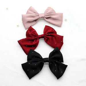 Pince à cheveux coréenne tendance avec gros nœud Pince à ressort queue de cheval <span class=keywords><strong>Barrette</strong></span> à cheveux élégante pour femmes avec <span class=keywords><strong>strass</strong></span> - Product Image 2