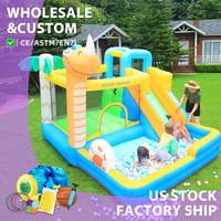 En stock aux États-Unis : Toboggan gonflable pour enfants sur le thème des animaux Doctor Dolphin, durable, facile à installer, pour des heures de plaisir en plein air en été, idéal pour les fêtes