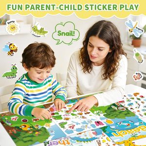 Libro de Pegatinas Reutilizables para Niños Pequeños de 3 a 6 Años, Libros de Pegatinas de Gelatina para Niños Pequeños, Juguetes de Actividades con Pegatinas de Viaje para Niñas y Niños - Product Image 4