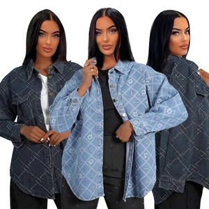 Nouvelle Arrivée 2025 – Chemise en Jean Élégante à Manches Longues pour Femme, Décontractée, Boutonnée, Col Rabattu, Imprimé Designer - Product Image 1
