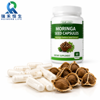 Capsules de graines de Moringa pour le bien-être des adultes, riches en nutriments végétaux, soutien quotidien à la vitalité, fabrication OEM