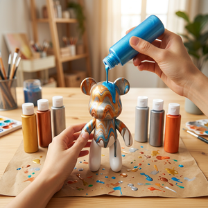 <span class=keywords><strong>Peinture</strong></span> <span class=keywords><strong>acrylique</strong></span> fluide non toxique prête à verser 60 ml, mini <span class=keywords><strong>peinture</strong></span> à couler haute brillance pour toile, bois, bricolage pour enfants et débutants en art - Product Image 5