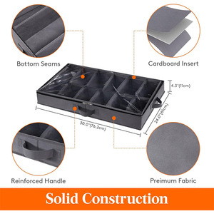 Large Capacity Sturdy Rolling Organizer for Boots and Sneakers Effortless Access Under Bed <b>Shoe</b> Storage With Foldable Design - Product Image 2