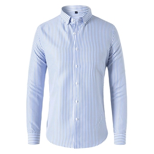 Camisa de Negocios a Rayas para Hombre, Servicio OEM - Camisa de Trabajo de Manga Larga con Cuello Camisero para Primavera, Camiseta Informal de Oficina (Venta al por Mayor) - Product Image 5