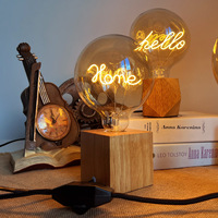 Ampoule LED Edison Lettre Lampe G125 Lampe de table avec base E27 Globe Design pour usage résidentiel Love Home Note Guitar Model