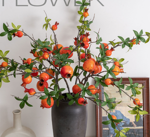 Ramas de <span class=keywords><strong>Granada</strong></span> Artificiales Estilo Salvaje, Tallos de Fruta Roja Falsos para Decoración de Mesa en el Hogar, Bodas y Fiestas - Product Image 4