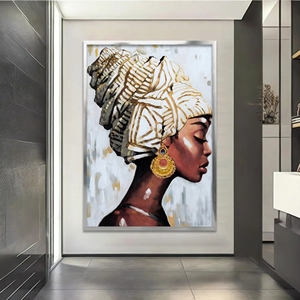 JIEKAI Dipinto su Tela di Donna Africana, Arte Etnica, Grande Quadro da Parete - Product Image 3